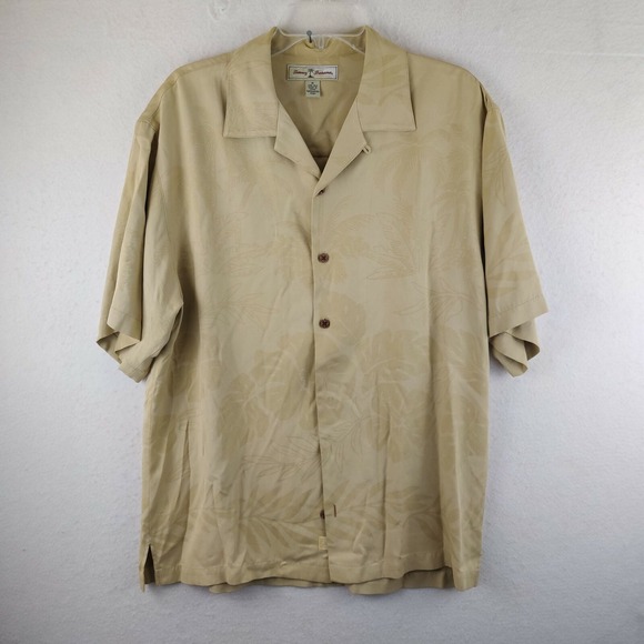 Tommy Bahama Other - Tommy Bahama Mens Medium Silk Casual Tan Button Up Shirt Size M